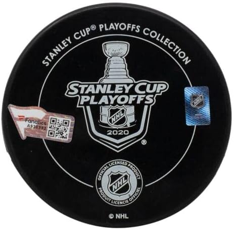 Victor Hedman, Tampa Bay Lightning 2020 Stanley Kupası Hokey Diski Fanatiklerini İmzaladı - İmzalı NHL Diskleri