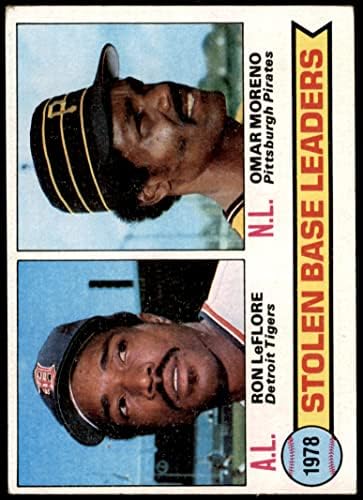 1979 Topps 4 SB Liderleri Ron LeFlore / Omar Moreno Kaplanları / Korsanlar (Beyzbol Kartı) VG Kaplanları / Korsanlar