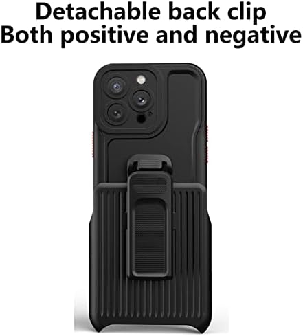 Iphone 14 Pro Max Kılıf için BAISRKE Kemer Klipsi Kılıfı, [9H Temperli Cam Ekran Koruyucu] ile Ağır Hizmet Tipi Tam Vücut