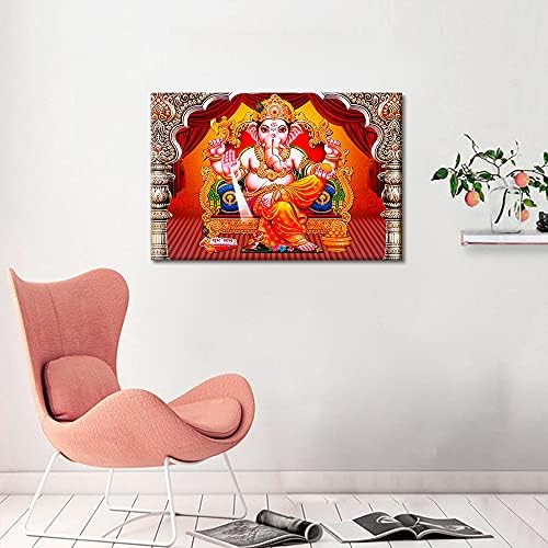TUMOVO 1 Panel Duvar Sanatı Lord Ganesha Ev Dekor Posterleri ve Baskılar Hindu Tanrıları Altın Ganesha Hinduizm Duvar Dekorasyonu