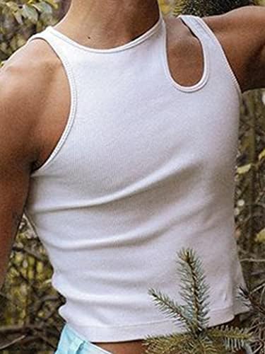 Hansber erkek Kolsuz Atletik T-Shirt Spor Kas Tank Top Slim Fit Hollow Out Plaj Üstleri Parti Rave Clubwear Yelek