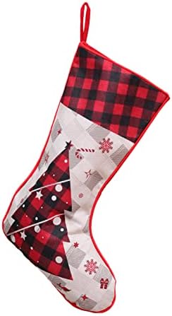 Noel Çorap Bez Noel Çorap Çanta ve Noel Asılı Çorap için Parti Dekorasyon ve Noel Karikatür Kırmızı Set Kristal Süslemeleri
