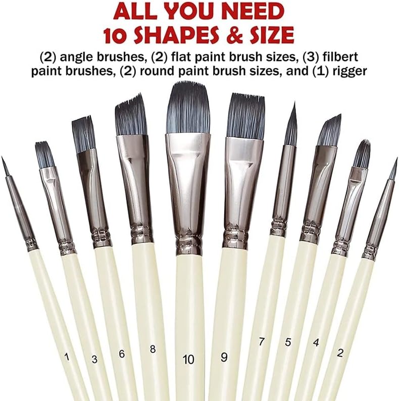 WSSBK 10 adet Sanatçı boya fırçası Seti Akrilik Yağ Suluboya Guaj Boya Sanat Yüz Vücut Profesyonel Minyatür Boyama Fırçaları