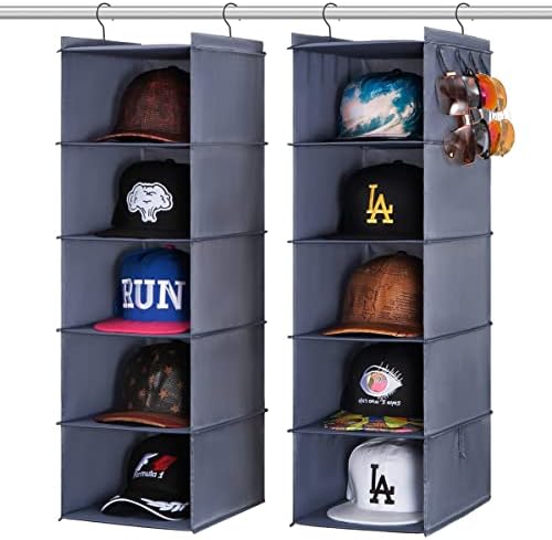 Beyzbol şapkası Depolama Dolap Asılı Şapka Organizatör 10 Raf Şapka Rafları 2 Adet 5 Raf Şapka Depolama Newsboy Şapka kamyon