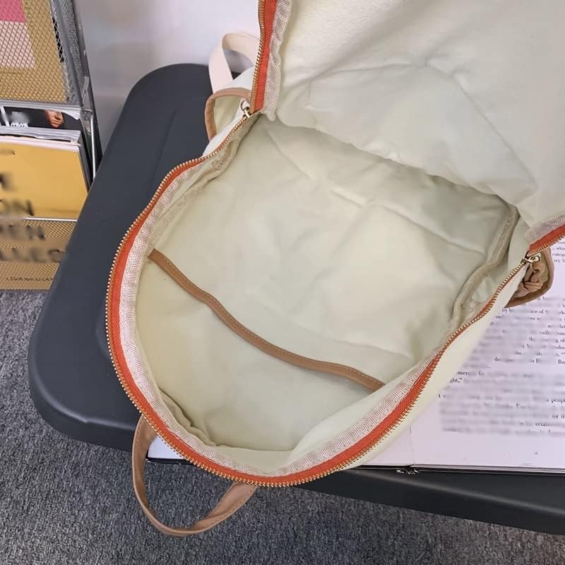 WDBBY Kadın keten sırt çantası Moda Çanta Koleji Öğrenci Seyahat Kitap Çantaları Koleji Laptop Sırt Çantaları (Renk : Bir,