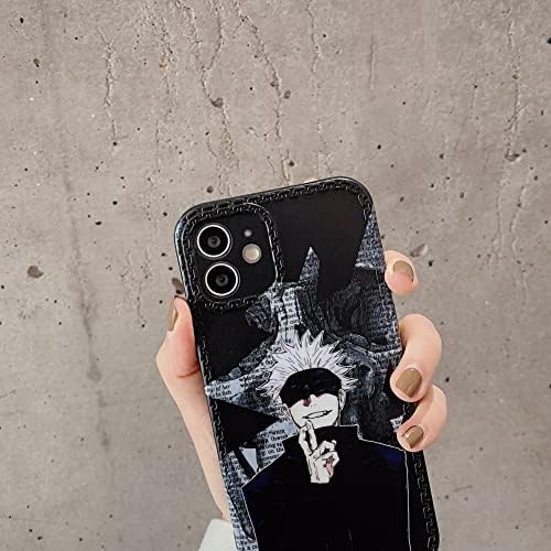 XİAOLUU Anime Telefon Kılıfı ile Uyumlu iPhone 12, Satoru Gojo Anime Telefon Kılıfı için iPhone 11 12 13 XR, Anahtarlık ile