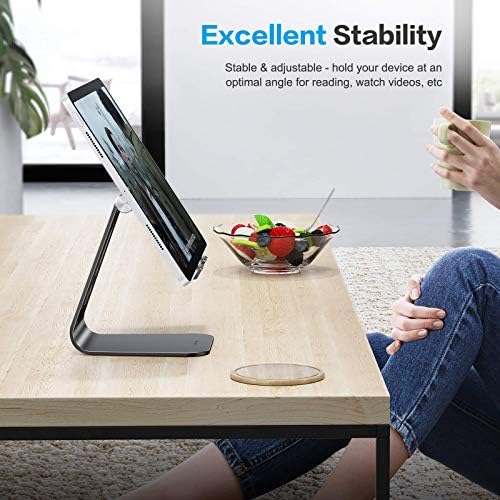 Masa için OMOTON Ayarlanabilir Tablet Standı, Daha Fazla Stabilite için Yükseltilmiş Daha Uzun Kollar, iPad Pro/Air/Mini