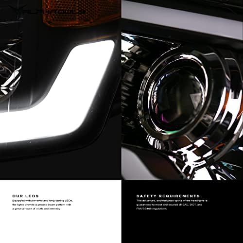 Alfa Baykuşlar 8711200 Tam LED Projektör Farlar Beyaz led ışık Çubuğu-Krom Amber Uyar 2006-2008 Dodge Ram 1500/2006-2009