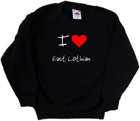 Kalbi Seviyorum Doğu Lothian Siyah Çocuk Sweatshirt