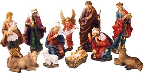 Üç Kral ve Melek Noel Doğuş Seti ile Kutsal Aile, 12 inç