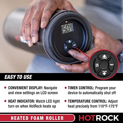 HotRock Ultra ısıtmalı Yüksek Yoğunluklu Köpük Rulo hızlı ısıtma Kas Kurtarma Spor Silindiri Vücut ve Kaslar için özelleştirilebilir