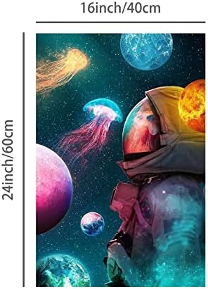 Spaceman Posterler Odası Estetik Dış Mekan Manzara Sanat Çerçevesiz 16x24in Renkli Gezegen Denizanası Baskı Resimleri Yetişkinler