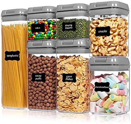 GRETD 7 Adet Gıda Saklama Kabı kavanoz seti kapaklı Mutfak Toplu Mühürlü Kutular Tahıl için Çok Tahıllı Tank Konteyner (Renk: