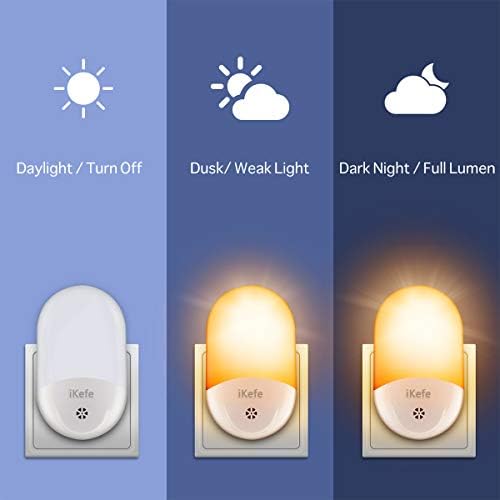 ıKefe 2 ADET LED duvar Plug-in gece lambası lamba ile otomatik ışık sensörü, yumuşak sıcak beyaz/elektrik prizi fiş Nightlight