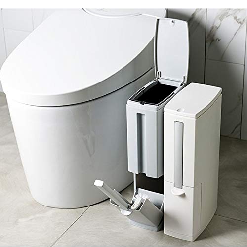WENLII Mutfak çöp tenekesi Tuvalet Fırçası Seti ile Banyo Plastik çöp kutusu Dar Mutfak çöp kovası Ev Temizlik Araçları (Renk