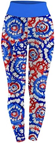 Amerikan Bayrağı Vatansever Legging kadın Yüksek Belli Vatansever Amerikan Bayrağı koşucu pantolonu Rahat Tam Boy Koşu Pantolon