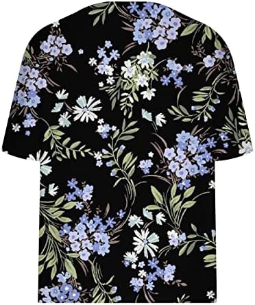 Bluz Tee Kızlar için Kısa Kollu %2023 Pamuk V Boyun Çiçek Grafik Gevşek Fit Büyük Boy Rahat Fit Salonu Gömlek 3V