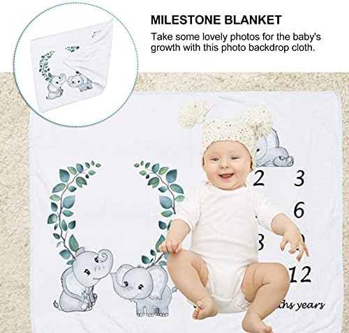 SOIMISS 1 adet Fotoğraf Çelenk Beyaz, doğum Günü Zemin Erkek Bebek Giysileri Battaniye Çiçek Bellek Kilometre Taşı Duş Çocuk