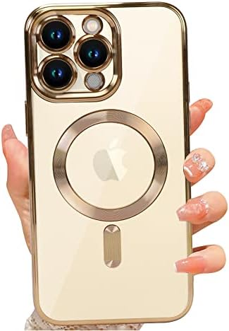 WPCase Manyetik Şeffaf Kılıf için Tasarlanmış iPhone 11 Pro Max Altın [Kamera Lens Koruyucu ve MagSafe ile Uyumlu] Elektroliz