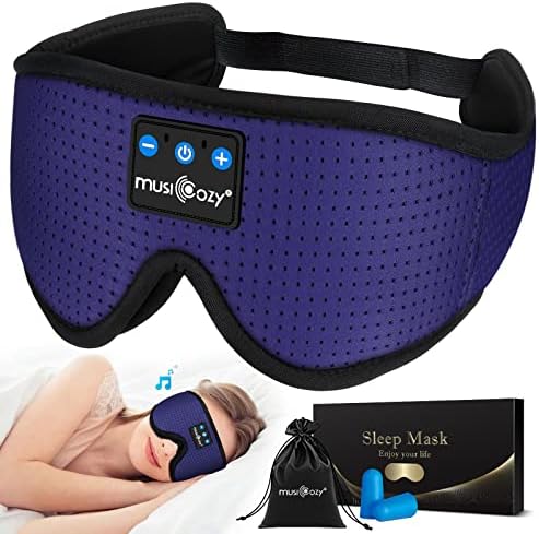 MUSİCOZY 3D Uyku Kulaklıklar Bluetooth Uyku Göz Maskesi ve Bluetooth 5.2 Modülü Kiti ile Hoparlörler ve şarj kablosu