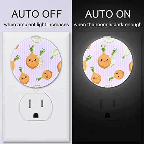 2 Paket Plug-in Gece Lambası LED Gece Lambası Şerit Soğan Pembe Alacakaranlıktan Şafağa Sensörü Çocuk Odası, Kreş, Mutfak,
