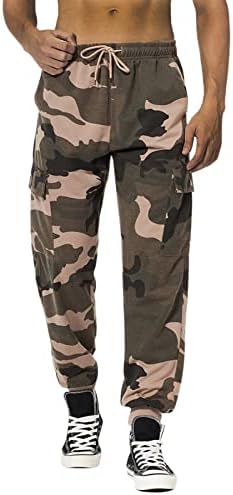 Moda Erkekler Rahat Kargo Sweatpants-Kamuflaj Joggers Erkekler için eşofman altı Açık Egzersiz Pantolon cepli