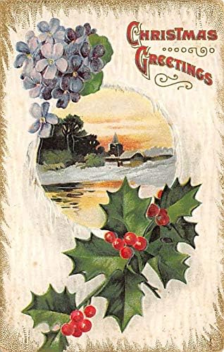 Noel posta kartı eski Vintage antik Xmas kartpostal arkasında yazma
