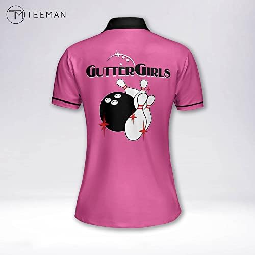 TEEMAN Kişiselleştirilmiş 3D Pembe Bowling Gömlek Kadınlar için, özel Komik Kadın Bowling Takımı Formaları Gömlek Kadınlar
