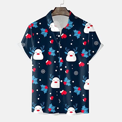 Xiloccer En Iyi Erkek Noel noel hediyesi 3D Dijital Baskı Düğmesi Yaka Kısa Kollu Gömlek T Shirt Gömlek Pezevenk Gömlek Erkekler