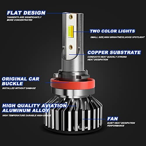 OOTBVVL LED Far elektrik ampulü Kitleri Nissan Altima için Fit(2007-2018) H11 Yüksek ışın + H11 Düşük ışın + H11 Sis Lambası,
