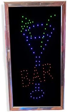 Led çubuk işaretleri, Bar açık işareti Led Neon ışık burcu elektrikli görüntüleme levhası 19x10 inç iki mod yanıp sönen ve