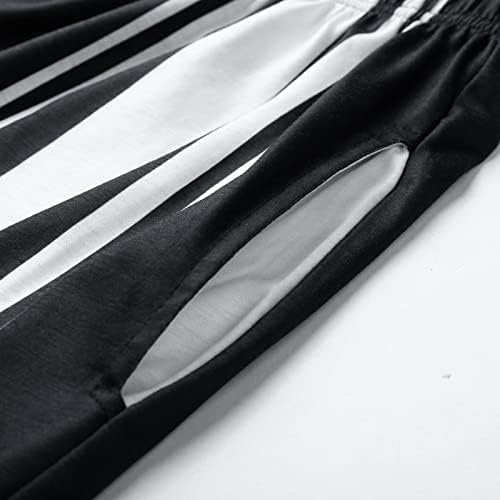 Cepler ile JOFOW Çizgili Yaz Kısa 2-Pieces Kollu Şort Pantolon Setleri erkek ve Gömlek Baskılı Erkekler Smokin Renkler