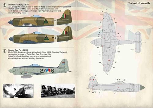 Baskı Ölçeği 48-142 - 1 / 48 Hawker Sea Fury Bölüm 2 Komple Set 1,5 Yaprak Çıkartma