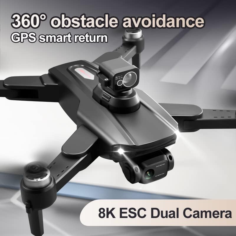 Engellerden Kaçınma Drone HD Fırçasız GPS 8k Çift Kamera Hava Fotoğrafçılığı Profesyonel Uçak Oyuncak Uçak Katlama Tipi (1