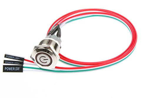 NOYITO 12mm Şasi Anahtarı Metal Düğme Anahtarı ile 22 inç Uzatma Kablosu Kırmızı Sarı Mavi Yeşil Anahtarı Sembolü Bilgisayar