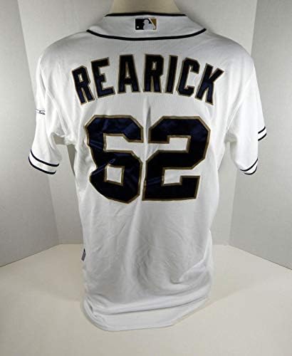 2015 San Diego Padres Chris Rearick 62 Oyun Kullanılmış Beyaz Forma - Oyun Kullanılmış MLB Formaları