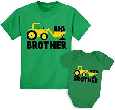 Büyük Kardeş Küçük Kardeş Eşleştirme Kıyafetler Traktör Gömlek Erkek Bebek Kıyafet Seti