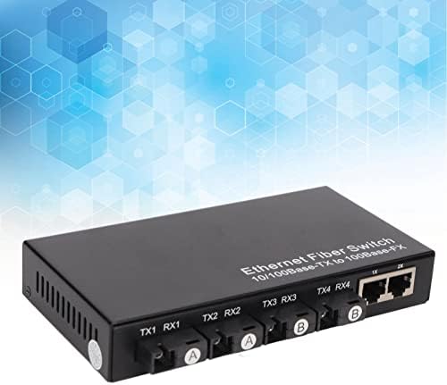 Qinlorgo fiber ortam dönüştürücü, Ethernet Anahtarı 25km Uzatma 6 Port 10 100Mbps Ağ (ABD Plug)