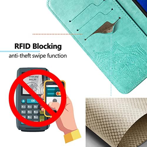 ıçin Samsung Galaxy A13 5G / A04S deri cüzdan kılıf ile RFID kredi kart tutucu Flip Folio Kitap telefon kılıfı Darbeye Kapak