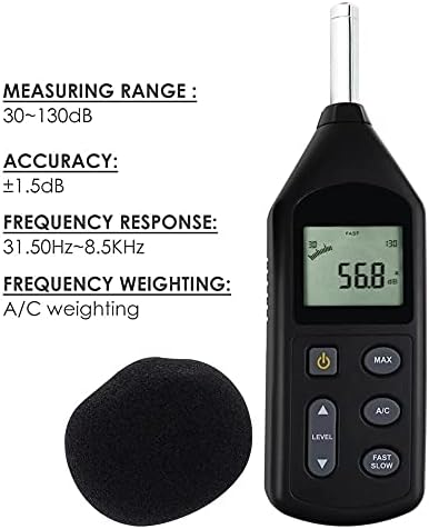 JIESEING Dijital Gürültü Seviyesi Ölçer Ses Test Cihazı 30~130dBA A / C Frekans Ağırlık Aracı Önceden kalibre edilmiş Ses