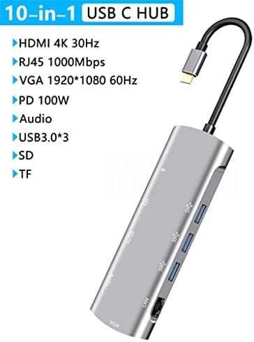 XDCHLK C Tipi Uyumlu 4K 30Hz RJ45 USB 3.0 Adaptör Tipi C HUB Dock Pro Hava Dizüstü Splitter ( Renk: D, Boyut : E )