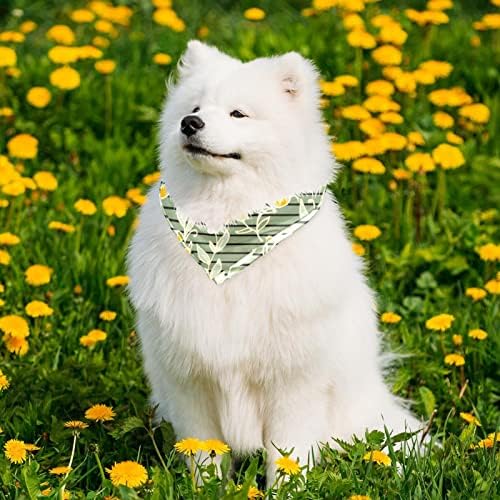 2 Paket Köpek Bandana Çiçek Çizgili Otlar ve Kır Çiçekleri Baskı Pet Eşarp Ayarlanabilir Üçgen Önlükler Fular Köpek Aksesuarları