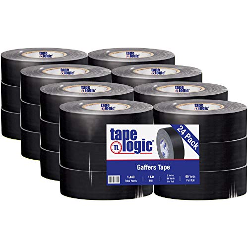 Tape Logic® Gaffers Bant, 11,0 Mil, 2 x 60 yds, Siyah, 24 / Kasa