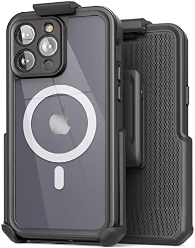 Kaplı Titan-X için Tasarlanmış iPhone 14 Pro Max Su Geçirmez Kılıf ile Uyumlu MagSafe ve Kemer Klipsi Kılıfı (MİL-Spec Aşırı