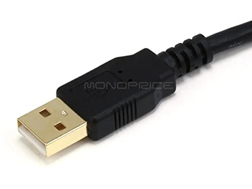 Monoprice 10 Fit USB 2.0 A Erkek-Dişi Uzatma 28 / 24AWG Kablosu (Altın Kaplama) (105434),Siyah