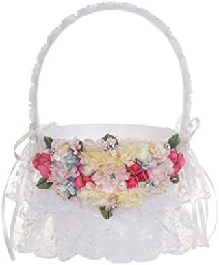 XJJZS Çiçek Sepeti Beyaz Saklama Kabı Düğün Kız kollu sepetler için Parti Ev Dekorasyon Süsler