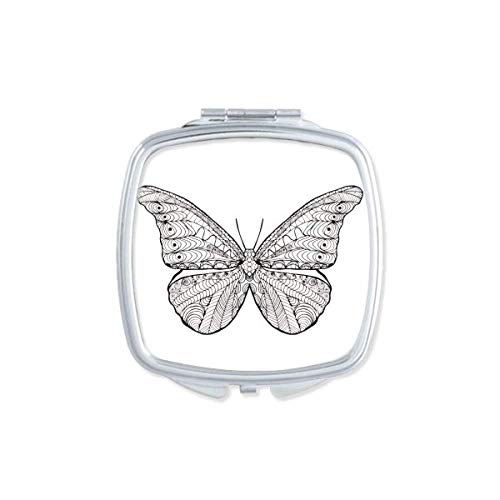 Güzel Kelebek Hayvan Portre Kroki Ayna Taşınabilir Kompakt Cep Makyaj Çift Taraflı Cam