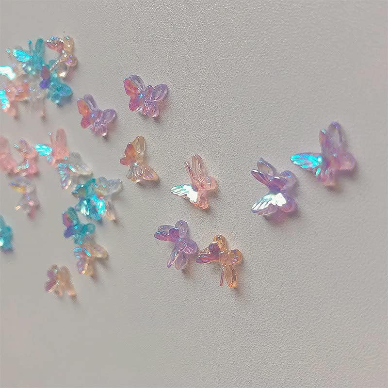 10/20 Adet Aurora Glitter 3D Renkli Kelebek Çivi Takı DIY Reçine Manikür Çıkartmaları Nail Art Dekorasyon Aksesuarları, 20