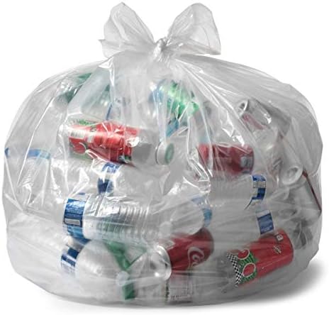 Aluf Plastics 55 Galonluk Şeffaf Çöp Torbaları - (Büyük 100'lü Paket) - 38 x 58 - 1,5 MİL (Eşdeğeri) - Ağır Hizmet Tipi Endüstriyel