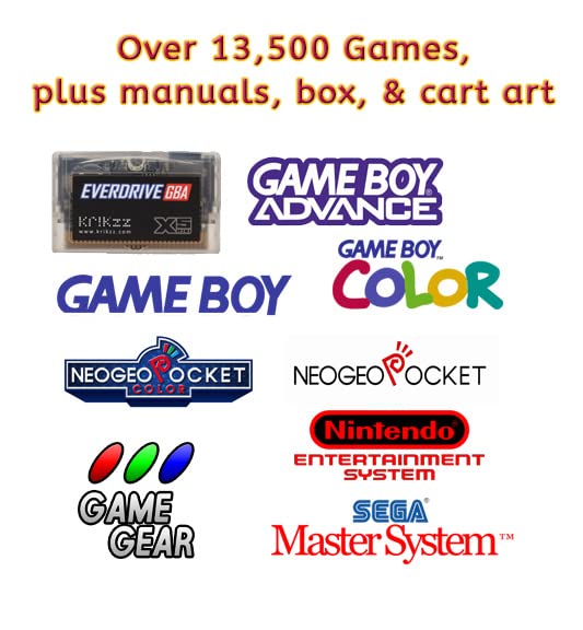 Krikzz EverDrive GBA X5, X5 Mini, 13.000'den Fazla Oyun 64GB SD Kart Nintendo GameBoy Advance GBC GB NES SMS Oyun Dişli Neo
